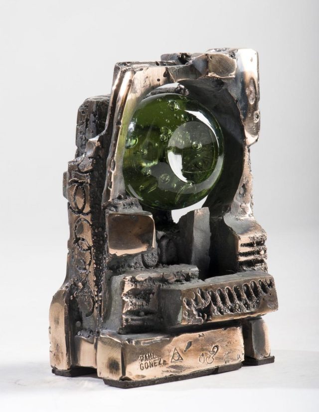 478 silence méta web 20 cm — sculpture de Paul Gonez